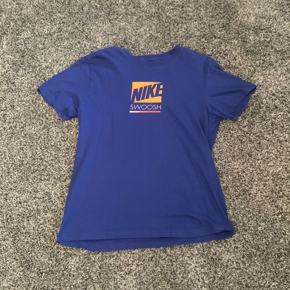 Nike purple and orange shirt SIZE SMALL MENS 1 small holes.